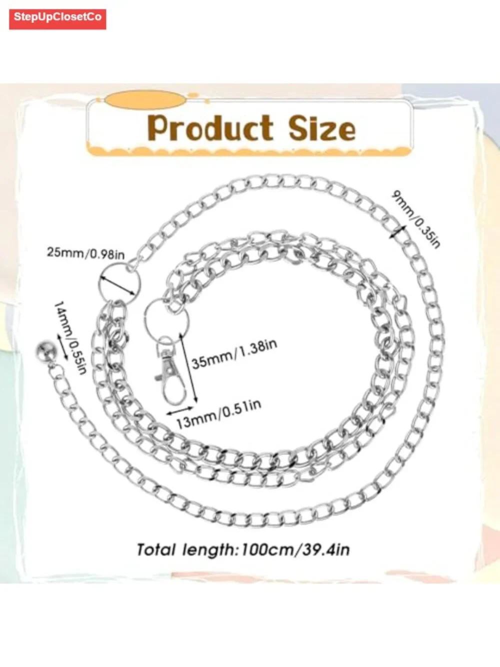 Women's Multi-Layer Chain Belt Adjustable Metal Waist Belt for Dresses Pants